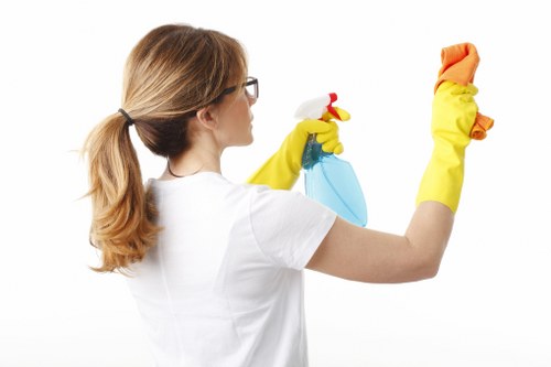Experienced Sands End carpet cleaning team preparing a room for service
